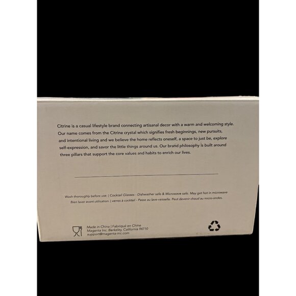 Citrine ATLAS Collection Cocktail Glasses Set of‎ 2 Brand New 10oz Bubble Glass - Picture 5 of 6